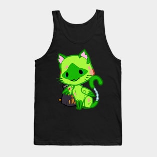 Halloween Chibi Winged Kitty - Siamese Zombie Cat Tank Top